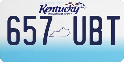 KY license plate 657UBT
