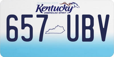 KY license plate 657UBV