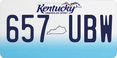 KY license plate 657UBW
