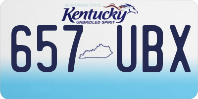 KY license plate 657UBX