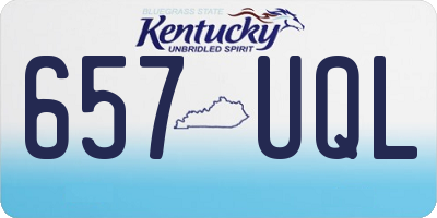 KY license plate 657UQL