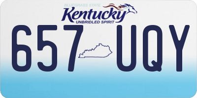 KY license plate 657UQY