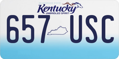 KY license plate 657USC