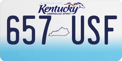 KY license plate 657USF