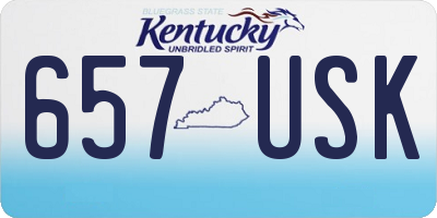 KY license plate 657USK