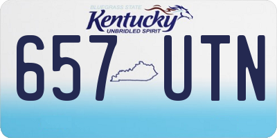 KY license plate 657UTN