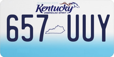 KY license plate 657UUY