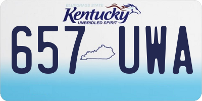 KY license plate 657UWA