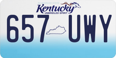 KY license plate 657UWY