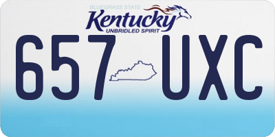 KY license plate 657UXC