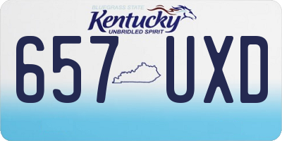 KY license plate 657UXD