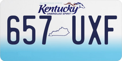 KY license plate 657UXF