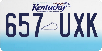 KY license plate 657UXK