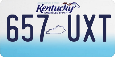 KY license plate 657UXT