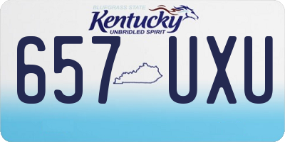 KY license plate 657UXU
