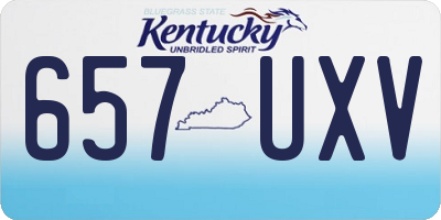 KY license plate 657UXV