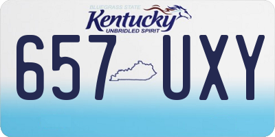KY license plate 657UXY