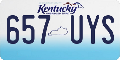 KY license plate 657UYS