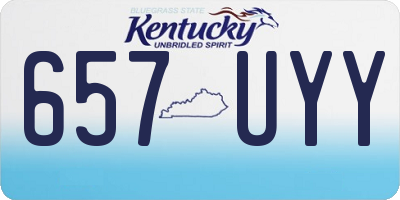 KY license plate 657UYY
