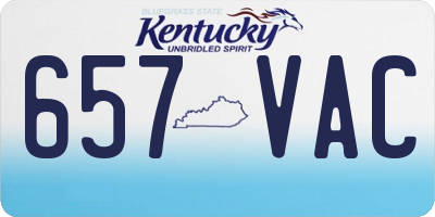 KY license plate 657VAC