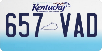 KY license plate 657VAD