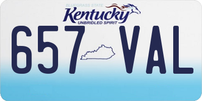 KY license plate 657VAL