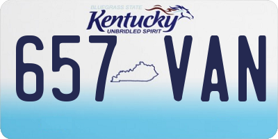 KY license plate 657VAN