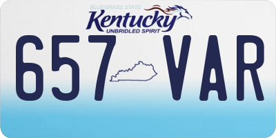 KY license plate 657VAR