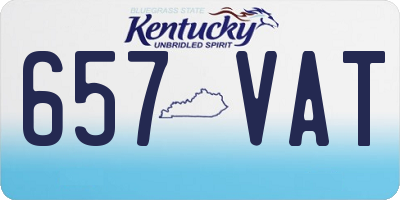 KY license plate 657VAT