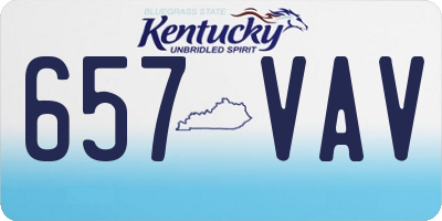 KY license plate 657VAV