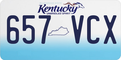 KY license plate 657VCX