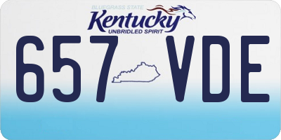 KY license plate 657VDE
