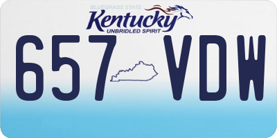 KY license plate 657VDW