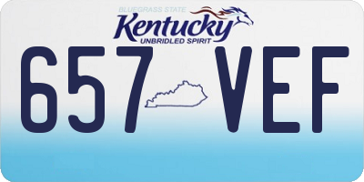 KY license plate 657VEF