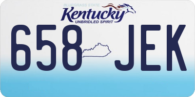 KY license plate 658JEK
