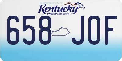KY license plate 658JOF