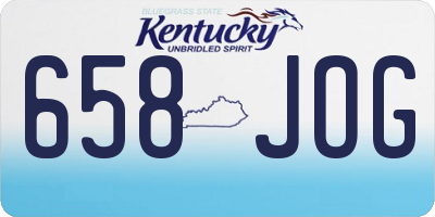 KY license plate 658JOG