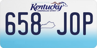 KY license plate 658JOP