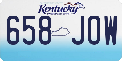 KY license plate 658JOW