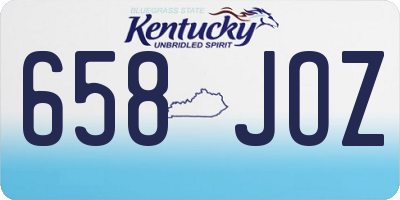 KY license plate 658JOZ