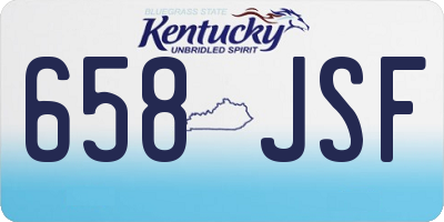 KY license plate 658JSF