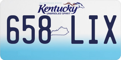 KY license plate 658LIX