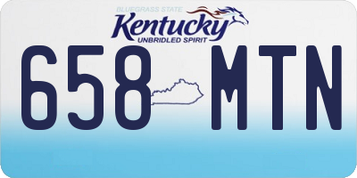 KY license plate 658MTN