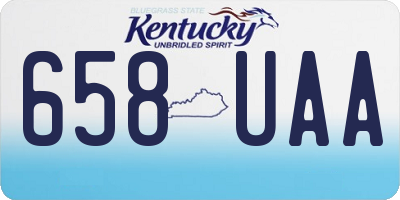 KY license plate 658UAA