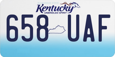 KY license plate 658UAF