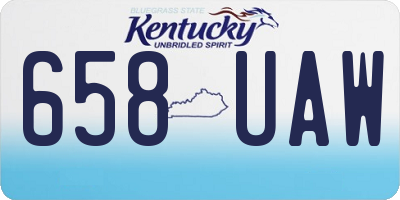 KY license plate 658UAW
