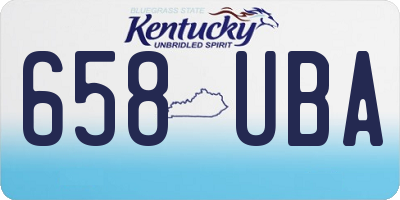 KY license plate 658UBA