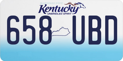 KY license plate 658UBD