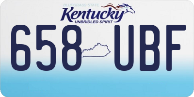 KY license plate 658UBF