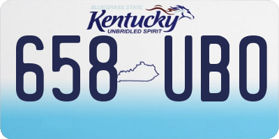 KY license plate 658UBO